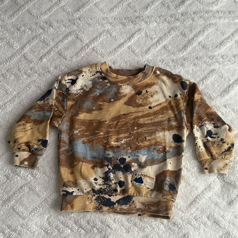 H&M Kids Sweatshirt – Size 12M – Neutral Green – Cozy Everyday Pullover